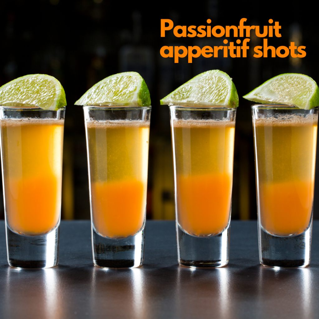 Passionfruit apperitif shots
