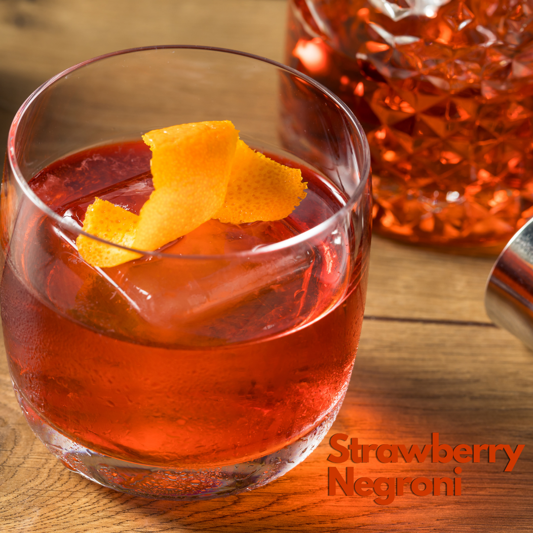 Strawberry Negroni cocktail