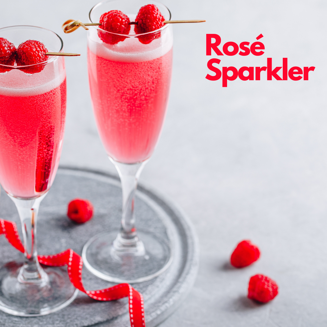 Rose sparkler cocktail