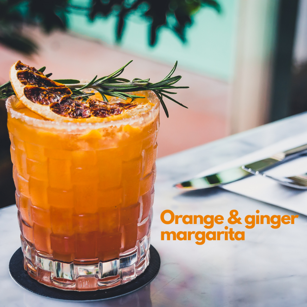 orange and ginger margarita cocktail
