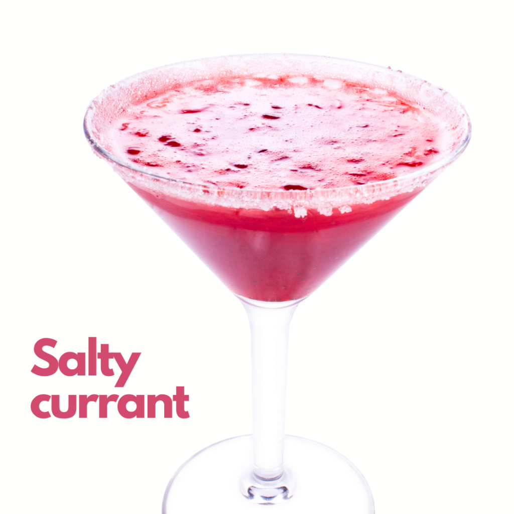 Salty currant cocktail