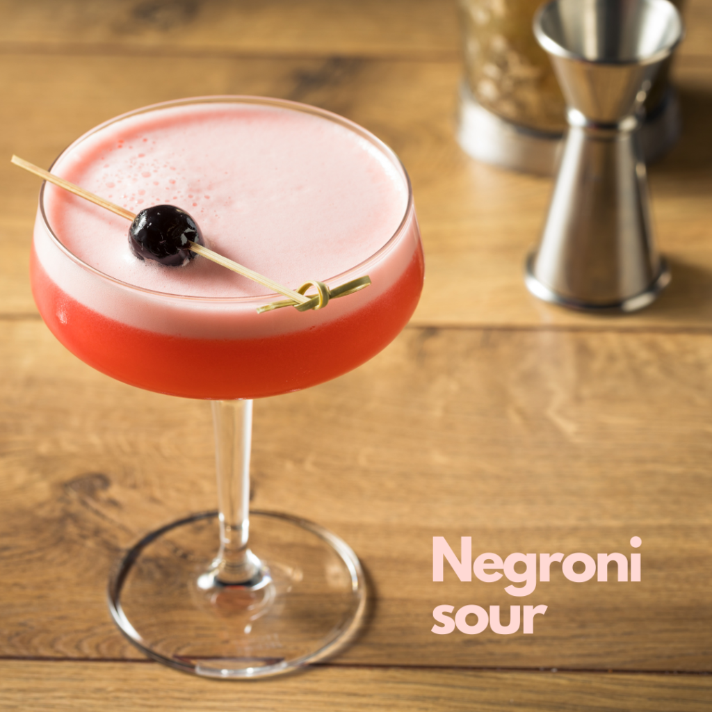 Negroni sour cocktail